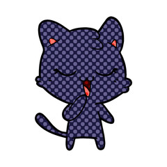 happy cartoon cat