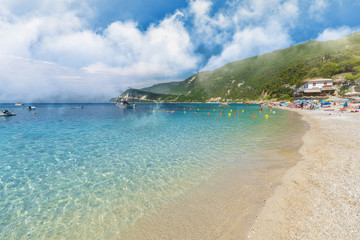 Turquoise water on Agios Nikitas beach in Lefkada, Greece