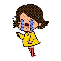 cartoon woman crying
