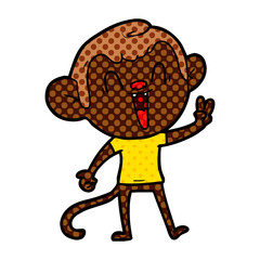 cartoon laughing monkey