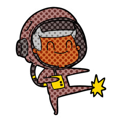 happy cartoon astronaut
