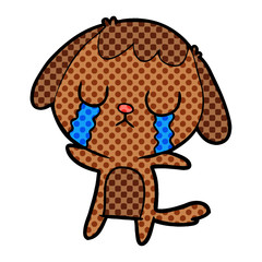 cute cartoon dog crying