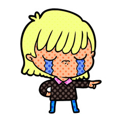 cartoon woman crying