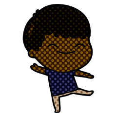 Obraz premium cartoon happy boy