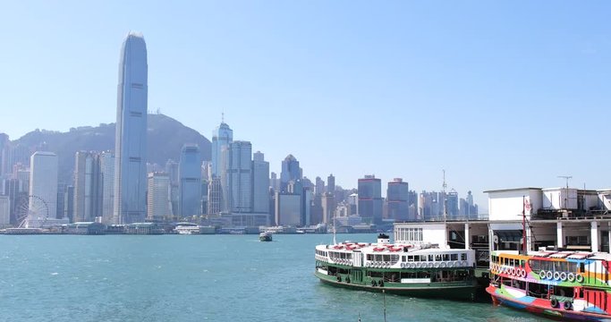 Hong Kong Victoria harbor and star ferry prier