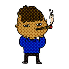 cartoon man smoking