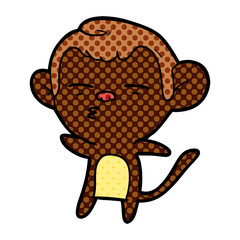 cartoon suspicious monkey