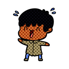 cartoon laughing boy