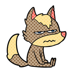 cartoon annoyed wolf