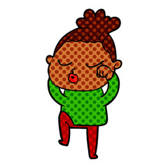 cartoon calm woman