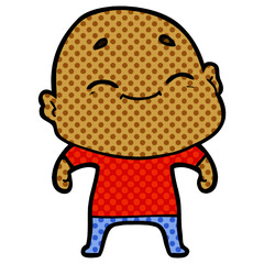 Fototapeta premium happy cartoon bald man