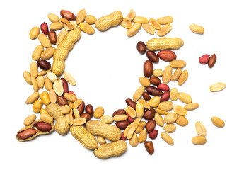 Peanuts isolated on white background