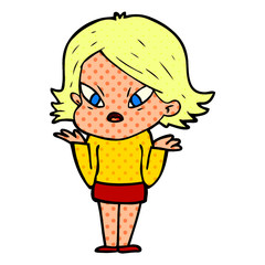 cartoon stressed woman