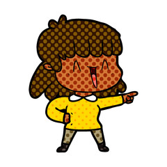 cartoon happy girl