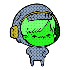 cartoon astronaut woman