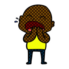 cartoon shouting bald man