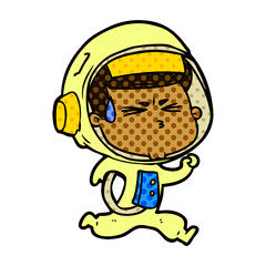 cartoon stressed astronaut