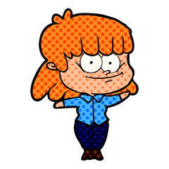 cartoon girl smiling