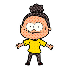 cartoon happy old woman