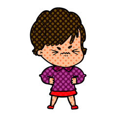 cartoon frustrated woman