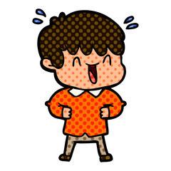 cartoon laughing boy
