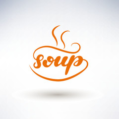 Soup lettering logo design. Vector illustration.