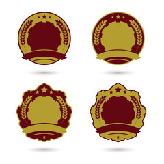 Set of medal badge templates. Vector illustration.