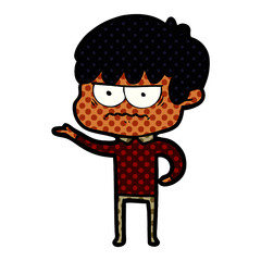 annoyed cartoon boy