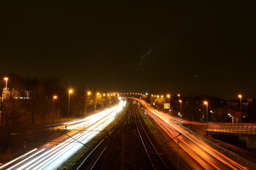 Fototapeta na wymiar Dortmund traffic at night