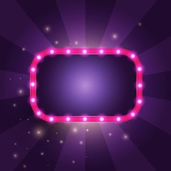 Retro Frame with lights. Vector illustration.