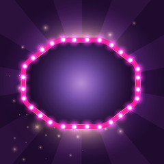 Retro Frame with lights. Vector illustration.