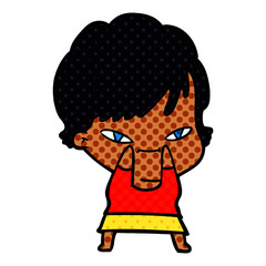 cartoon happy woman