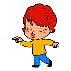 cartoon woman with eyes shut