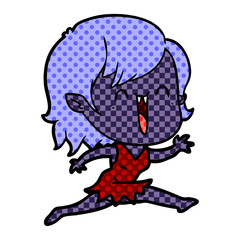 cute cartoon happy vampire girl