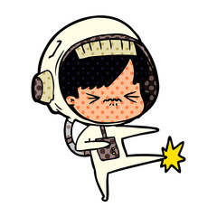 cartoon astronaut woman