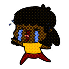 cartoon woman in tears
