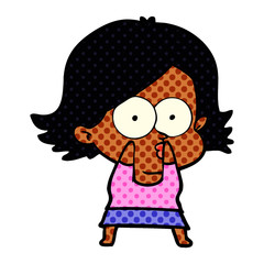 cartoon girl pouting