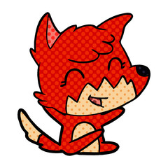 happy cartoon fox