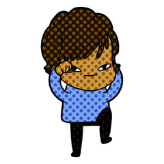 cartoon happy woman