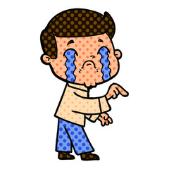 Obraz premium cartoon man crying