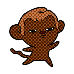Obraz premium cartoon annoyed monkey