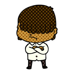 cartoon boy with untidy hair