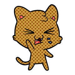 cartoon cat hissing