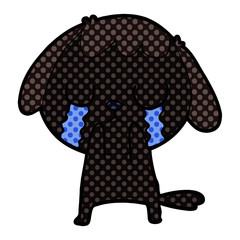 cute cartoon dog crying