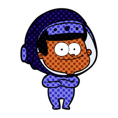 happy astronaut cartoon