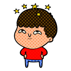 cartoon amazed boy