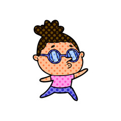cartoon woman wearing glasses