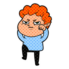 cartoon angry man