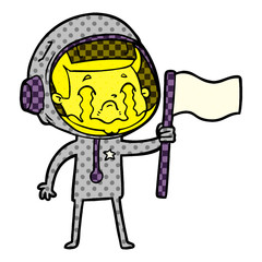 cartoon crying astronaut