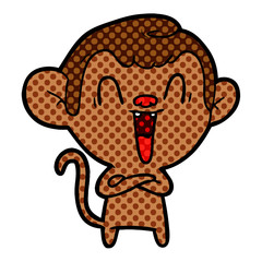 cartoon laughing monkey
